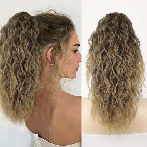 Women's wig curly wave hair extension ponytail hair extension