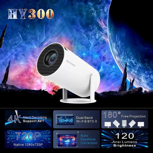 Smart HY300 Projector 1080P HDR10 4K Supported Portable Mini WiFi Bluetooth Projector with Screen Mirroring Outdoor Movie Theate