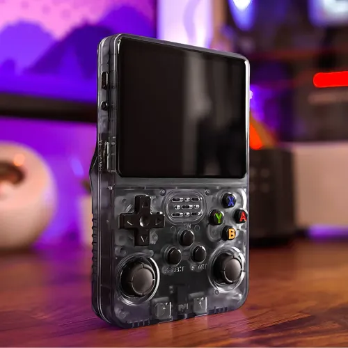 R36S Retro Video Handheld Game Console Linux System 3.5 Inch lPS Screen Built in 3000mah Battery 64GB Preinstalled Games