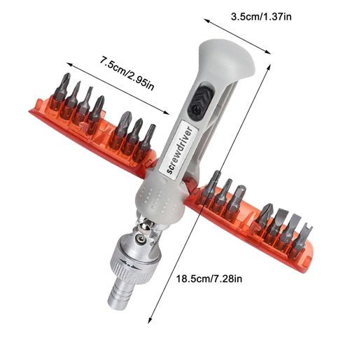 Ratchet Screwdriver Set , Professional 14 in 1 Adjustable Screwdriver Kit with Rotary Angle , Screwdriver Set for Repair Work on Cars, Electronics, Machines, Furniture