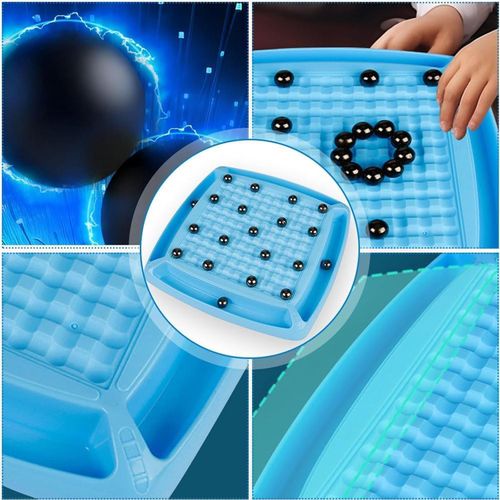 Magnetic Chess Game, Sank Magnetism Versus Chess, Fun Family Magnet Stone Board Game, with 40 Pcs Stones Magnetic Chess Board Game,Magnetic Game Gifts for Boys and  Girls, 2-4 Players. (40 Pcs Magnets)