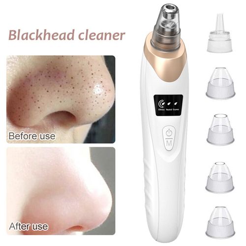 Blackhead Remover Pore Vacuum Cleaner, Facial Pore Cleaner - 5 Suction Points, 5 Probes, USB Rechargeable Blackhead Vacuum Kit, Electric Acne Extraction Tool for Adults