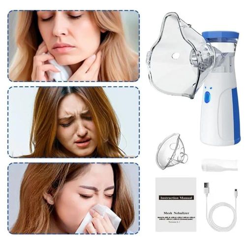 Rechargeable Nebulizer Machine for Adults and Kids, Super Quiet Portable Nebulizer for Baby, 2 Working Mode Travel and Household Use, Handheld Mesh Nebulizer for Breathing Problems