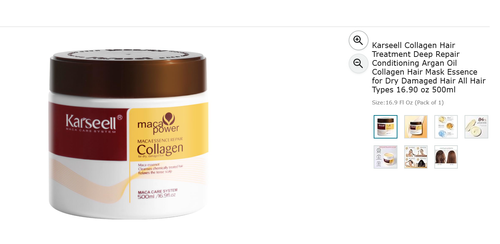 Collagen Hair Treatment Deep Repair Conditioning Argan Oil Collagen Hair Mask Essence for Dry Damaged Hair All Hair Types 16.90 oz 500ml