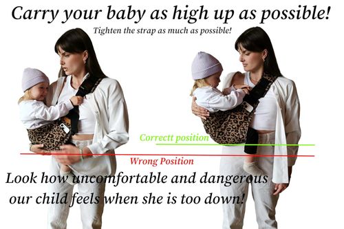 Toddler Carrier Sling  Adjustable cotton sling, suitable for short trips, easy to put on and take off, for children weighing 10-45 lbs (8 months - 4 years old)