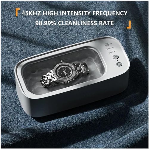 Portable Ultrasonic Cleaner 45KHz Low Noise Glasses Cleaner 3 Modes of Cleaning (Chargeable Version)
