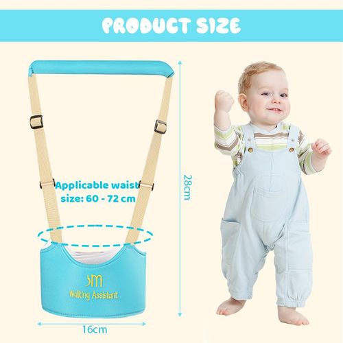 Baby Walking Harness (Taking First Steps) — Detachable Walking Aid , Child Safety Harness , Fits Waist Circumference 60–72 cm, Supports up to 25 kg , Color: Blue , A Walking Belt Designed Specifically for Toddlers