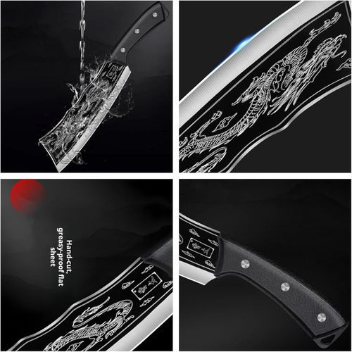 Dragon Slaying Knife, Black Dragon Knife Japanese Titanium Steel version, Dragon Slaying Knife Japanese Kitchen Knife