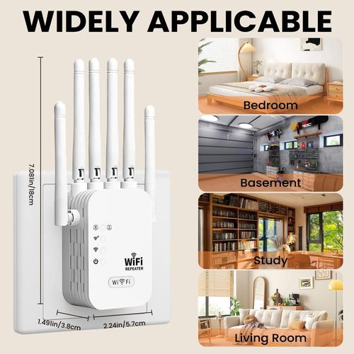 1200Mbps Wireless WiFi Repeater WIFI Extender WiFi Network Amplifier Long Range Signal For Small Office