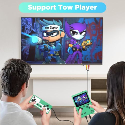 Mini Handheld FC Game Console — 3.0-Inch LED Display with TV Output Support, Includes Rechargeable Battery and Portable Arcade Design — The Ideal Holiday and Birthday Gift for Kids (Green)