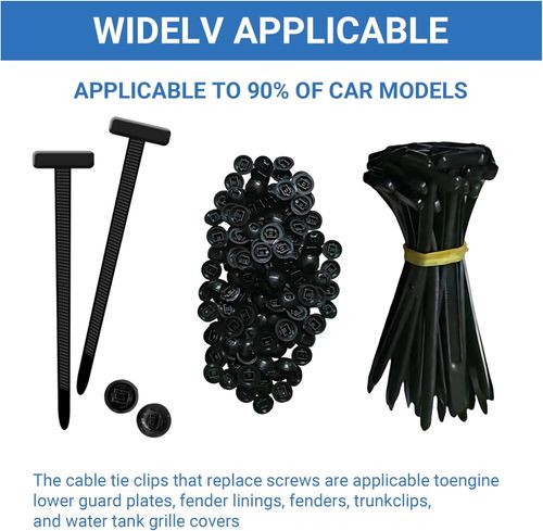 100PCS Nylon Universal Cable Ties, Zip Ties with Button Lock Clasp, UV Resistant Fasteners for Automotive Wiring Harnesses, Garages, Electrical and Automotive Use