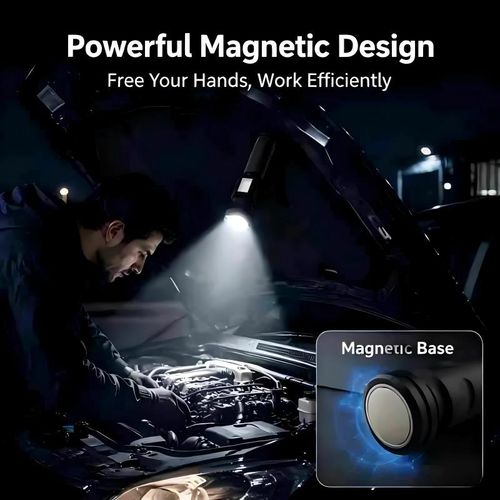 This high-powered LED flashlight features convenient USB charging, a retractable zoom lens, an aluminum alloy body, and a beam range of several hundred meters.