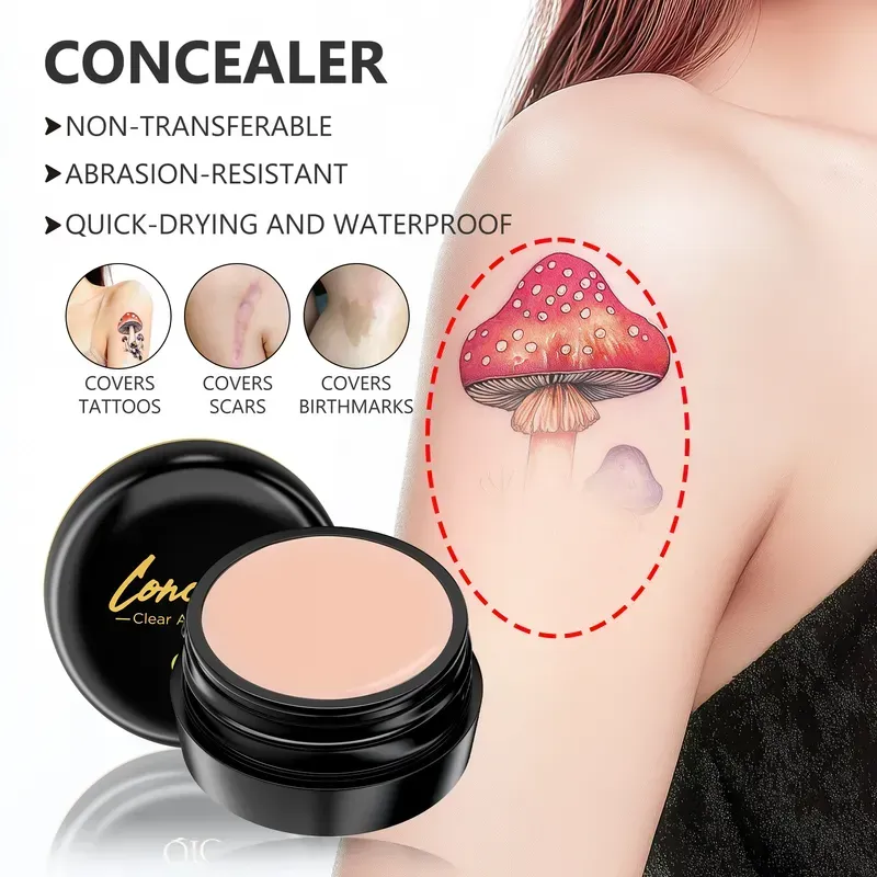 Waterproof, Matte QIC Full Coverage Concealer Cream | Long-Lasting, Multi-Color, Plant-Based Formula | Hides Scars & Dark Spots, All Skin