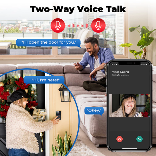 M6 HD Doorbell with Camera Wireless Doorbell Infrared Night Vision Intercom Remote Smart Video Doorbell
