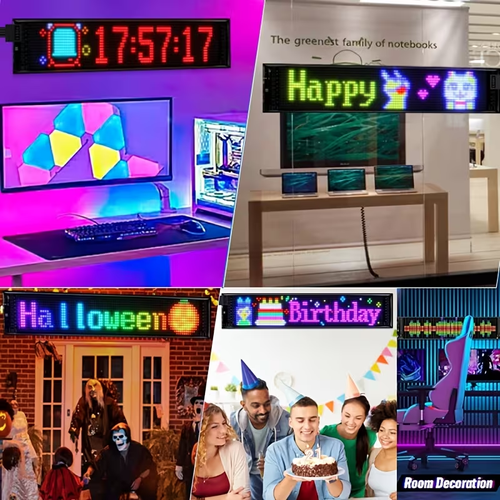 LED Matrix Panel APP Control USB 5V Scrolling Text Pattern Animation Flexible LED Screen LED Sign Display for Car Windows Shop
