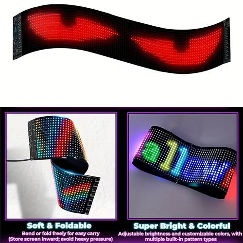 LED Matrix Panel APP Control USB 5V Scrolling Text Pattern Animation Flexible LED Screen LED Sign Display for Car Windows Shop