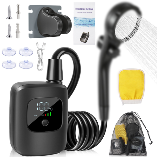 Outdoor ABS Battery-Powered Electric Shower for Construction Sites Dorms Rural Areas Portable Household Bathing