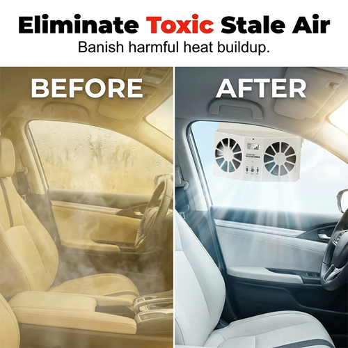 🥳2026 HOT SALE🥳🚗 50% OFF! 🚗Solar Car Exhaust Fan – Dual turbo fans expel hot air fast. Solar‑powered, no wiring. Real‑time temp display. Step into a cool car! 🌬️✨