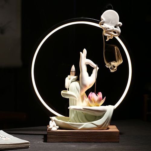 Bergamot Backflow Incense Burner Ornament Lamp Ring Home Indoor