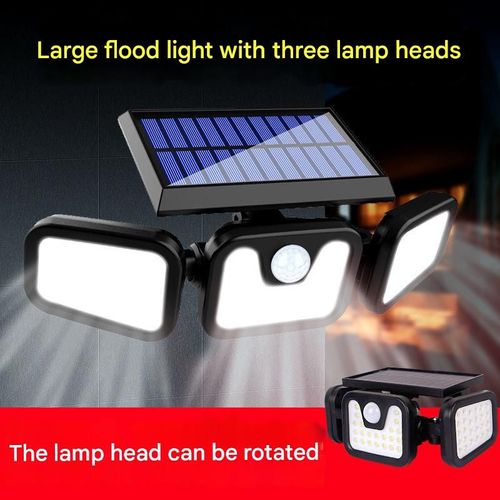 Solar LED 4-Head Rotatable Wall Light — Outdoor Waterproof, Foldable, Auto-Sensing Road Illumination Lamp