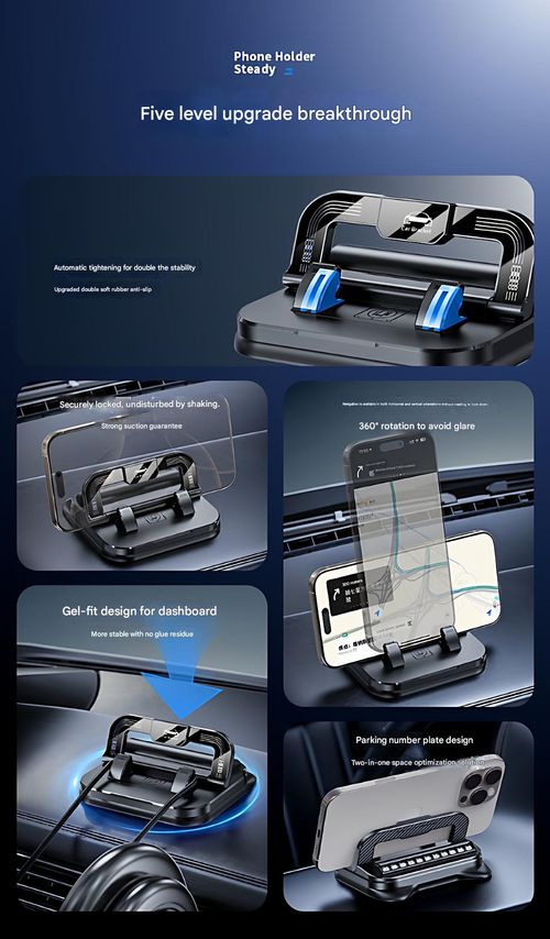 2026 Car Dashboard & Center Console Accessory: 2-in-1 Phone Holder & Parking Number Plate — Anti-Shake, Rotatable, and Portable