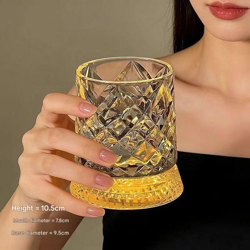Light Luxury Style Creative Rotating Whiskey Glass — Premium Luminous, Self-Righting Beer Tumbler & Stress-Relieving Spinner Cup