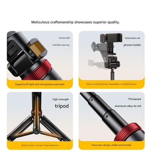 Extendable Mobile Phone Tripod Stand — Portable Desktop & Floor-Standing Mount for Live Streaming, Handheld Use, and Selfies