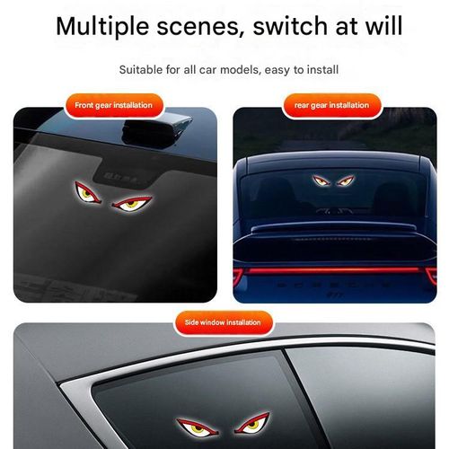Car Window Solar-Powered    Demon Eye    Ambient Light — Interior Modification, Warning Light, USB Neon Lamp