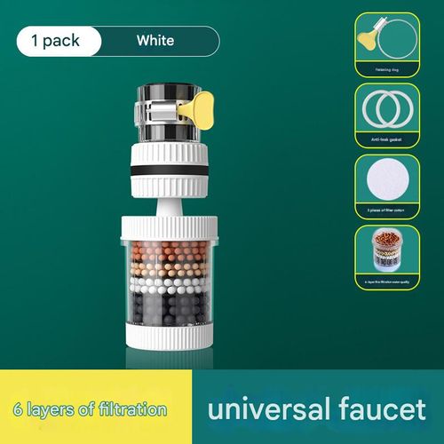 Universal Swivel Faucet Filter — Suitable for Factory Dormitories and Homes — Kitchen Splash-Proof Tap Water Purifier