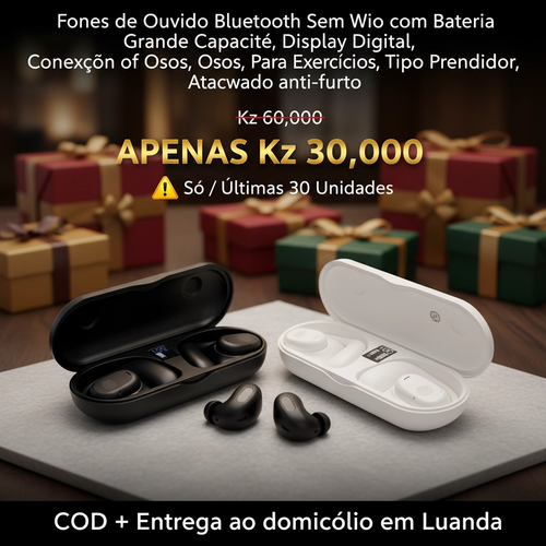 Fones de Ouvido Bluetooth Sem Fio com Bateria de Grande Capacidade, Display Digital, Conexão de Ossos, Para Exercícios, Tipo Prendedor, Atacado