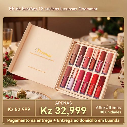 Kit de tinta de lábios 12 pérolas impermeáveis Batom impermeável não colante mate