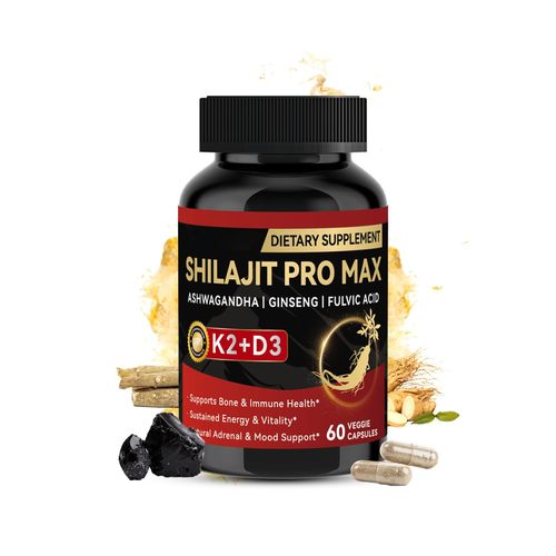Shilajit Capsules With Ashwagandha Ginseng K2 and D3 for Bone Immune and Energy Support
