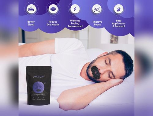 Mouth Tape for Sleeping - (30 Night Supply) Reduces Snoring, Restful Sleep, Hypoallergenic Sleep Aid Comfort, Skincare Mouthtape Mask