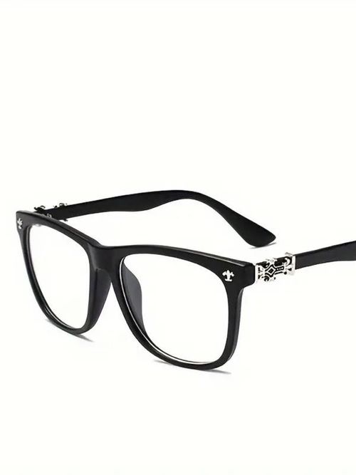 Unisex Vintage Black Stylish Square Frames Eyeglasses, Trendy Casual Lightweight Eyeglasses for Everyday Use, Fashion Accessories for Outdoor Activities