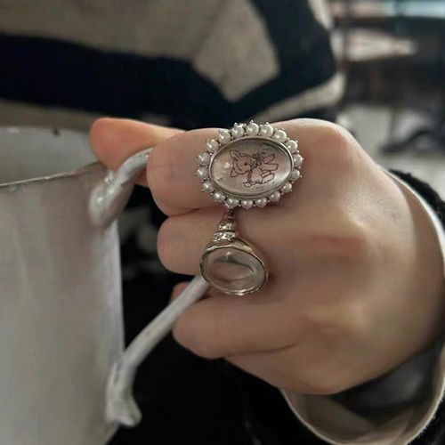 Little Deer Pearl Ring for Women — Korean-Style, Niche & Unique, Fashionable & Elegant, Versatile Finger Ring