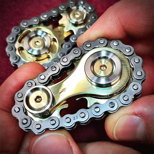 Fidget Spinners Toys for Adults & Teens - Metal Fidget Toy Bike Chain Fidget Sprocket Chain Fidgets Toy for Relief Anxiety ADHD Autism Cool Gadgets Desk Offices Gift Sensory Toy