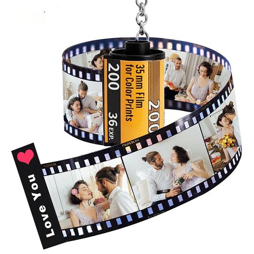 Personalized Custom Photo Picture Camera Film Roll Keychains