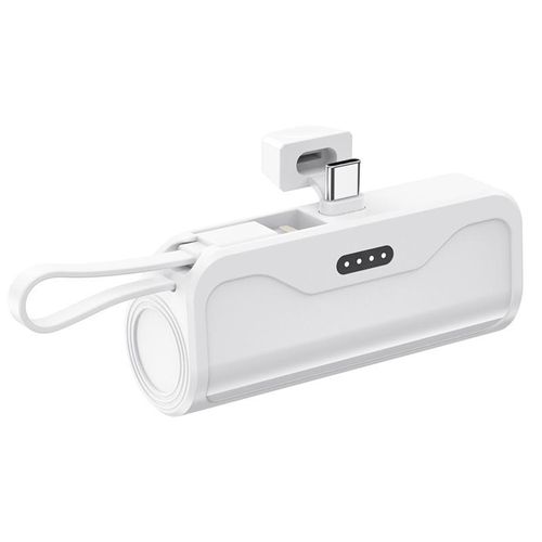 Mini 5000mAh Pocket Power Bank Portable Keychain Emergency Charging Capsule Dual Port Type C Power Bank