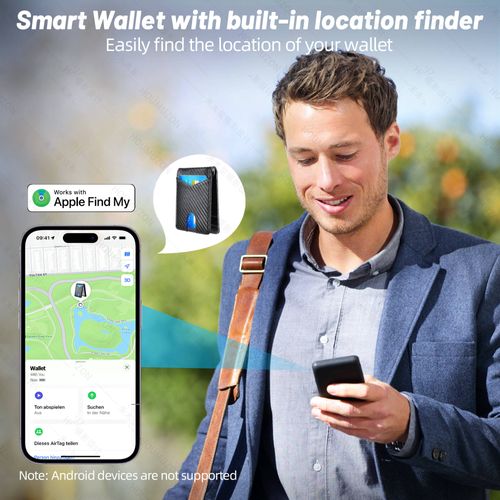Smart tracker for find my app credit card holder leather simple RFID blocking smart wallet