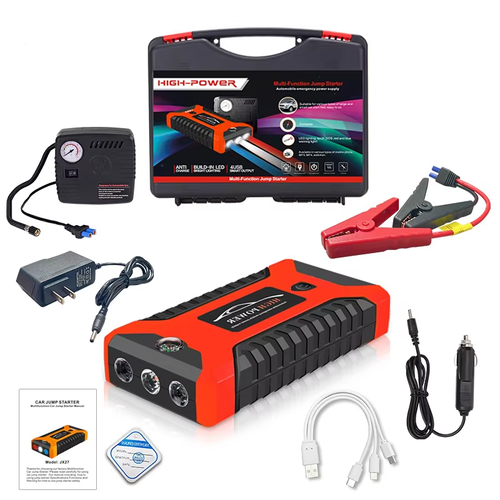 Don't let a dead battery ruin your trip. This 99800mAh car jump starter is a lifesaver for experienced drivers. What's the most frustrating moment on the road? It's not traffic jams, it's not a flat tire, it's turning the key all the way to the floor and the engine just making a weak clicking sound. If you want to solve this predicament, then this car jump starter is a must-have mobile power station in your trunk.