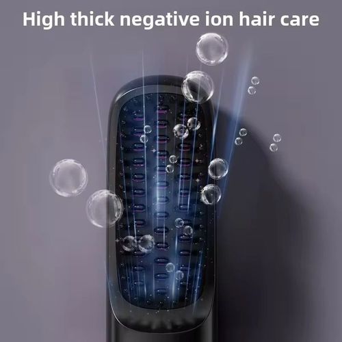 Ideal for Lazy People Negative Ion Straightening Comb! The comb teeth are smooth and won't tangle your hair. The negative ions deeply nourish your hair strands. It has multiple temperature settings to suit different hair types. You can carry it on trips and travels. Easily achieve smooth and straight hair, saying goodbye to frizz and awkwardness!