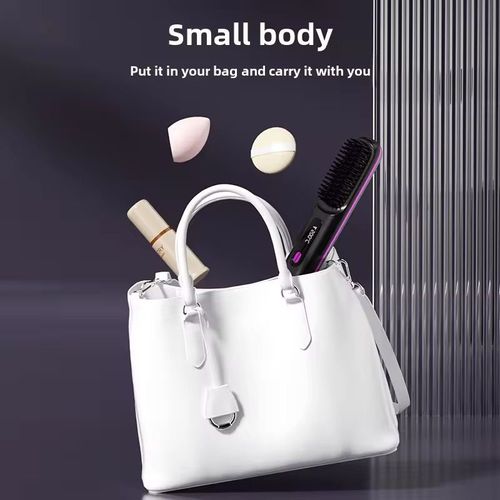 Ideal for Lazy People Negative Ion Straightening Comb! The comb teeth are smooth and won't tangle your hair. The negative ions deeply nourish your hair strands. It has multiple temperature settings to suit different hair types. You can carry it on trips and travels. Easily achieve smooth and straight hair, saying goodbye to frizz and awkwardness!