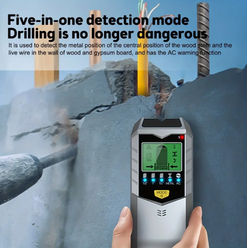 The wall detector turns you into a clairvoyant in seconds. It can penetrate 10cm thick concrete walls. No matter how deep the steel bars, water pipes, and electrical conduits are hidden, they will all look like fluorescent labels. A red light will always light up on the screen to remind you. Even wires as thin as 0.1mm can't escape its eyes.