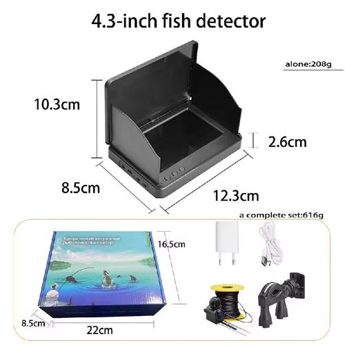 This 4.3-inch high-definition fish finder features an outdoor sunshade display screen, capable of withstanding extreme temperatures ranging from -30°C to +40°C. It supports the switching of 4 different lens perspectives. It is portable and easy to carry, providing real-time display of underwater fish schools and terrain, helping you accurately locate fish and increase your catch, and opening up a new visual fishing experience.