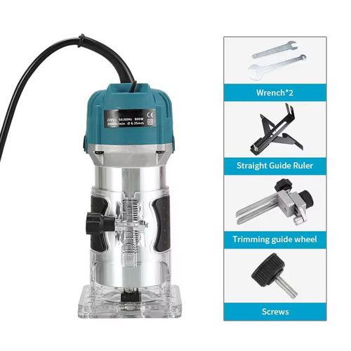 This electric trimmer for woodworking can be used for wood grooving, DIY trimming, arcing, and artistic carving. It's a versatile tool for woodworking and home improvement. Its transparent base provides precise visibility. Multiple speed settings adapt to different materials. The high-strength, durable milling cutter allows you to easily create exquisite woodworking projects and personalized home decor.
