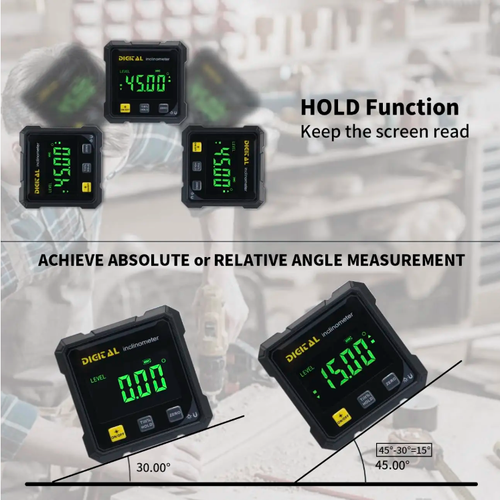 Dual Laser Measuring Instrument: Dual lasers provide double the accuracy. Equipped with clear LED display, it supports multiple unit measurements and can handle complex conditions such as humidity. It enables precise alignment in various scenarios, facilitating efficient operations in fields like construction and decoration.