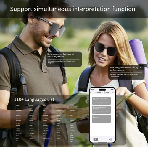 Smart sunglasses, unlocking a new wave of experiences. Ultra-clear surround sound effect. Dual magnetic charging is efficient and convenient. The call audio quality is smoother. It also supports simultaneous interpretation. Put them on, whether for daily travel or outdoor exploration, you can fully enjoy the pleasure of the integration of technology and fashion.