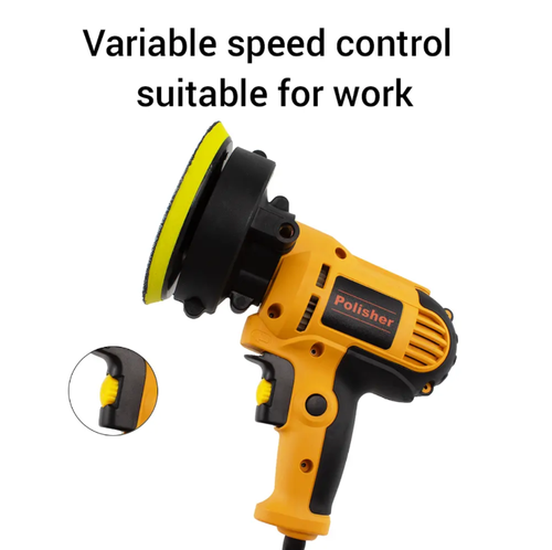 This plug-in model of the car polishing machine with an auxiliary handle comes with a 11-piece accessory kit. It is powered by a 700W copper wire motor with strong power and supports speed adjustment. The detachable handle enhances operational stability. The multi-hole cooling system is durable and suitable for car paint polishing, waxing, grinding, etc. It is an efficient tool for professional car beautification.