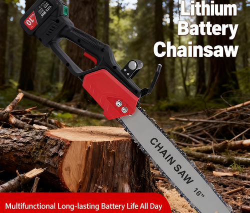 16-inch log cutting electric saw, effortlessly cutting 80cm wood. Large-capacity fast-charging lithium battery, freeing from the constraints of cables. High-hardness quenched chains are wear-resistant and durable, providing strong power. Suitable for various scenarios such as logging, pruning, and board cutting, it is an excellent choice for outdoor operations.