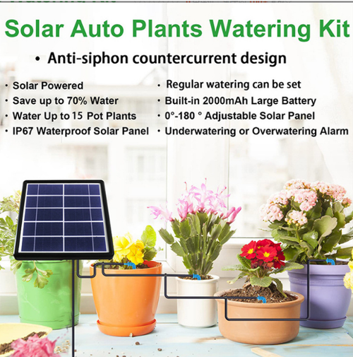 1 Pull15,Solar-powered intelligent irrigation machine, solar-driven automatic irrigation. 1 unit can connect 15 drip irrigation heads. Precise water control without waste. Even when traveling, you can ensure that the green plants get enough water. It's a convenient tool for flower growers, allowing them to freely water their plants!